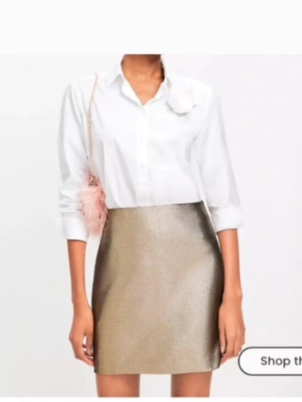 LOFT Gold Metallic Textured Jacquard Mini Skirt Size 6 NWT